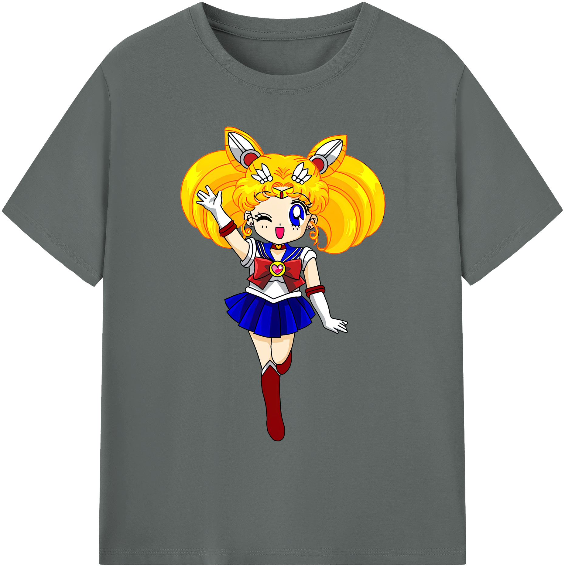 （画像用） 美少女戦士セーラームーン 月野 うさぎ つきの うさぎ Sailor Moon Tsukino Usagi 綿100％ メンズ半袖Tシャツ｜肌触りやわらか＆通気性